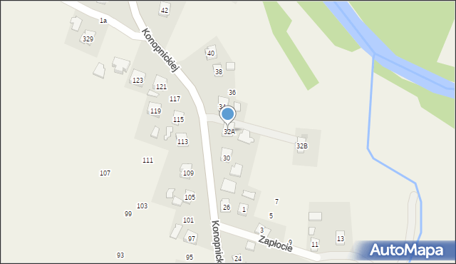 Zręcin, Konopnickiej Marii, 32A, mapa Zręcin