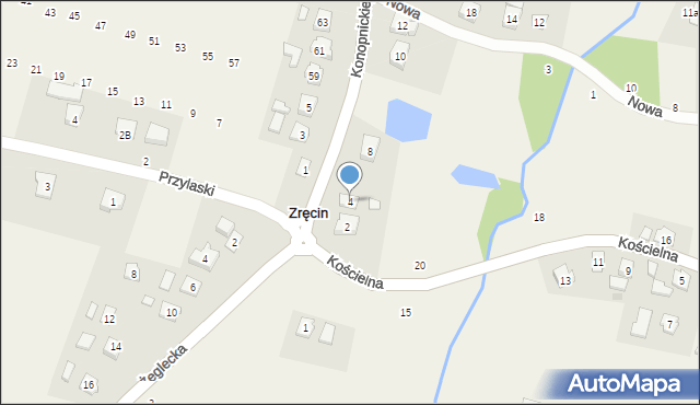 Zręcin, Konopnickiej Marii, 4, mapa Zręcin