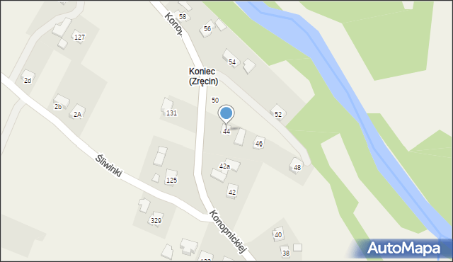 Zręcin, Konopnickiej Marii, 44, mapa Zręcin