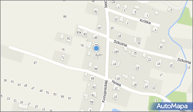 Zręcin, Konopnickiej Marii, 73, mapa Zręcin