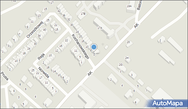 Żukowo, Kochanowskiego Jana, 2, mapa Żukowo