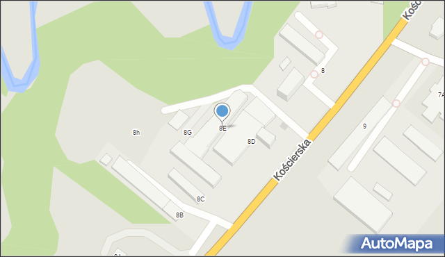 Żukowo, Kościerska, 8E, mapa Żukowo