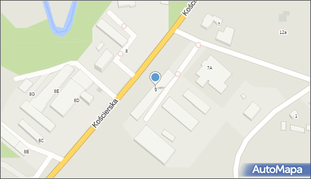 Żukowo, Kościerska, 9, mapa Żukowo