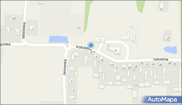 Żuraw, Kościelna, 4, mapa Żuraw