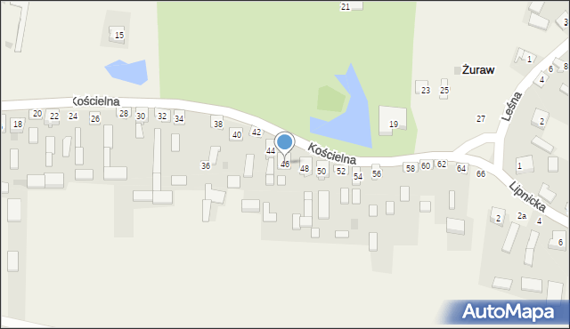 Żuraw, Kościelna, 46, mapa Żuraw