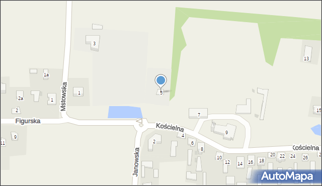 Żuraw, Kościelna, 5, mapa Żuraw