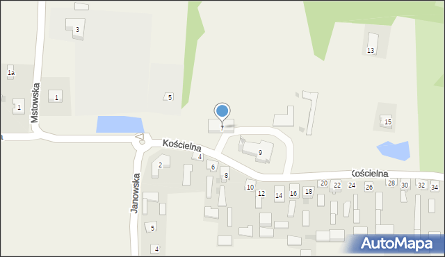 Żuraw, Kościelna, 7, mapa Żuraw