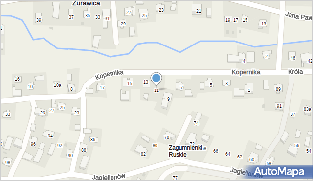 Żurawica, Kopernika Mikołaja, 11, mapa Żurawica