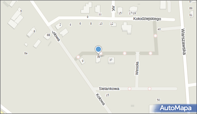 Żuromin, Kołodziejskiego Anastazego, 39, mapa Żuromin