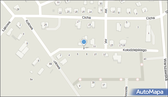 Żuromin, Kołodziejskiego Anastazego, 9, mapa Żuromin