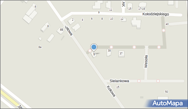 Żuromin, Kołowa, 9, mapa Żuromin