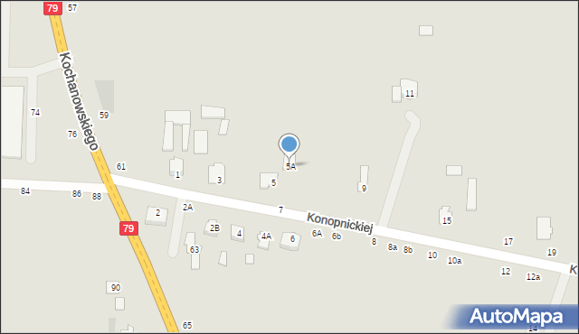 Zwoleń, Konopnickiej Marii, 5A, mapa Zwoleń