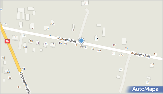 Zwoleń, Konopnickiej Marii, 8a, mapa Zwoleń