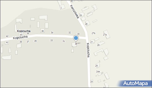 Zwoleń, Kopciucha, 1a, mapa Zwoleń