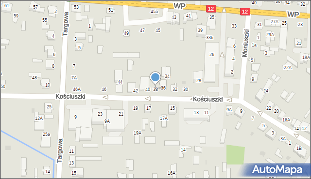 Zwoleń, Kościuszki Tadeusza, gen., 38, mapa Zwoleń