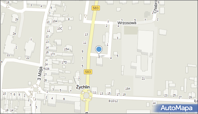 Żychlin, Konwaliowa, 2, mapa Żychlin