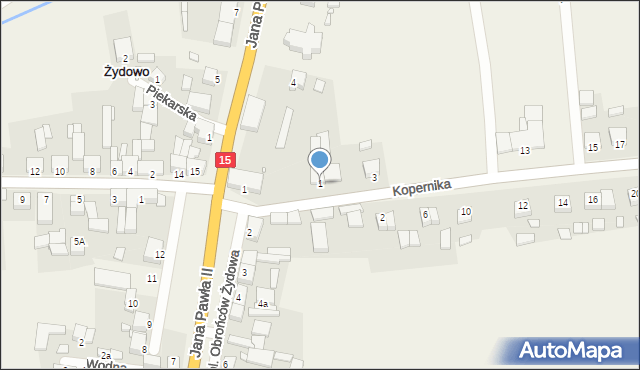 Żydowo, Kopernika Mikołaja, 1, mapa Żydowo