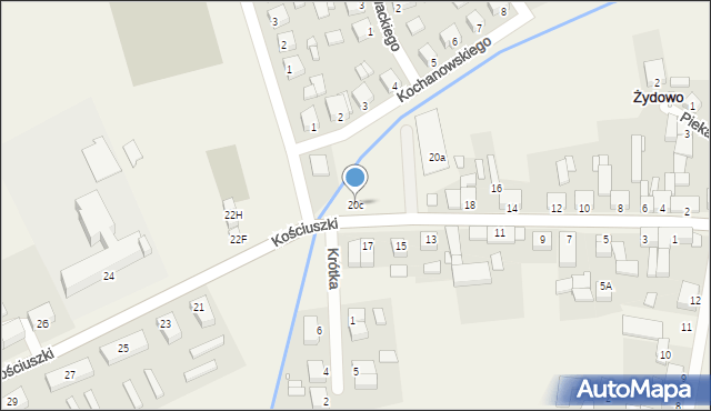 Żydowo, Kościuszki Tadeusza, gen., 20c, mapa Żydowo