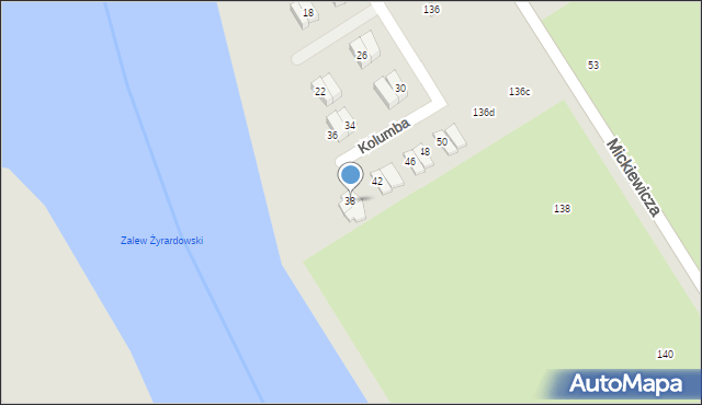 Żyrardów, Kolumba Krzysztofa, 38, mapa Żyrardów
