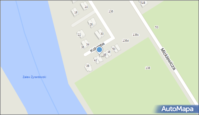 Żyrardów, Kolumba Krzysztofa, 44, mapa Żyrardów