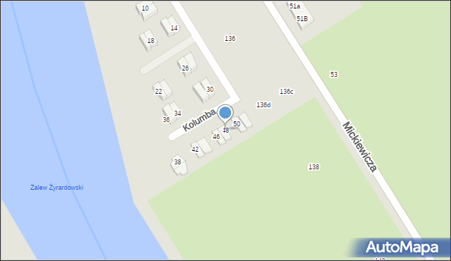 Żyrardów, Kolumba Krzysztofa, 48, mapa Żyrardów