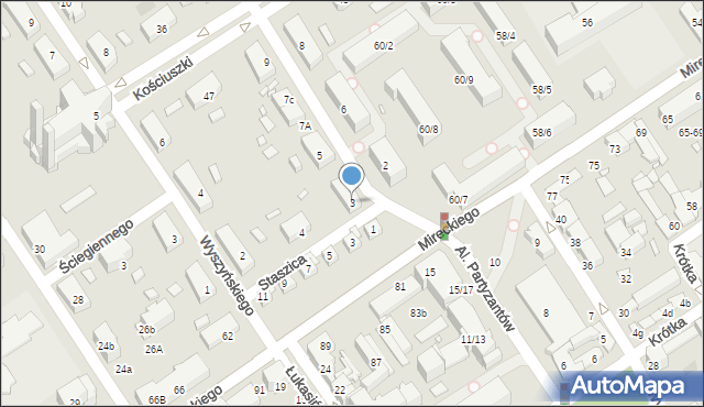 Żyrardów, Kościelna, 3, mapa Żyrardów