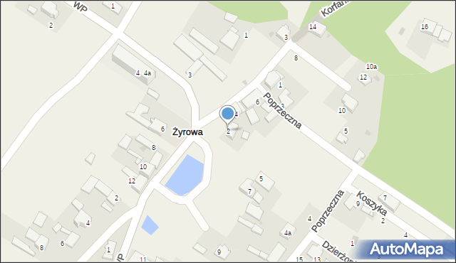 Żyrowa, Korfantego Wojciecha, 2, mapa Żyrowa
