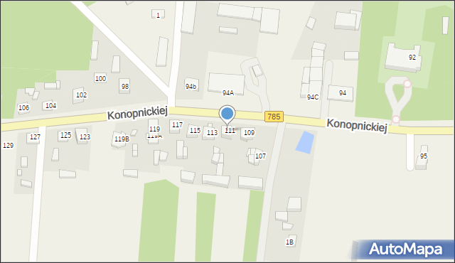 Żytno, Konopnickiej Marii, 111a, mapa Żytno