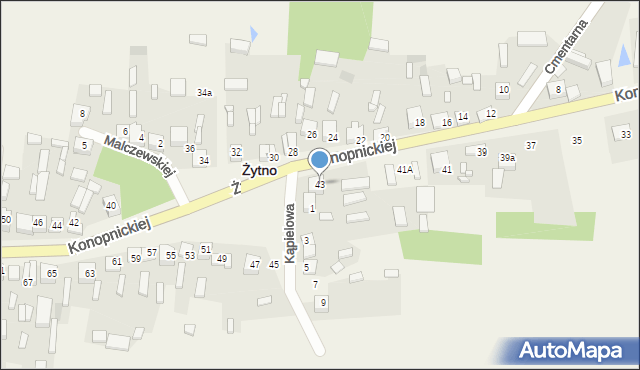 Żytno, Konopnickiej Marii, 43, mapa Żytno