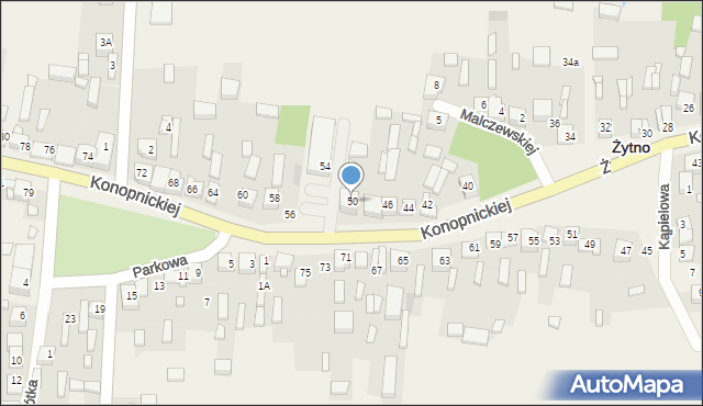 Żytno, Konopnickiej Marii, 50, mapa Żytno
