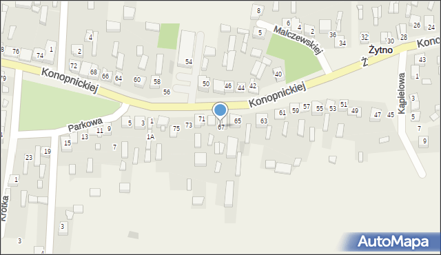 Żytno, Konopnickiej Marii, 67, mapa Żytno
