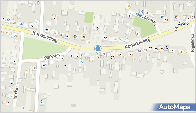 Żytno, Konopnickiej Marii, 73, mapa Żytno
