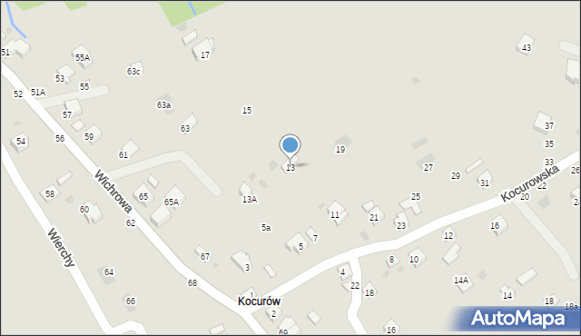 Żywiec, Kocurowska, 13, mapa Żywiec