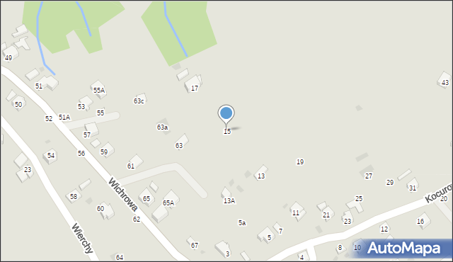 Żywiec, Kocurowska, 15, mapa Żywiec