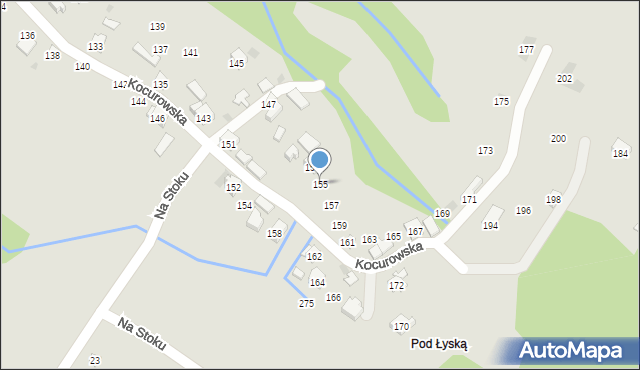 Żywiec, Kocurowska, 155, mapa Żywiec