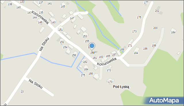 Żywiec, Kocurowska, 159, mapa Żywiec