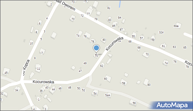 Żywiec, Kocurowska, 51, mapa Żywiec