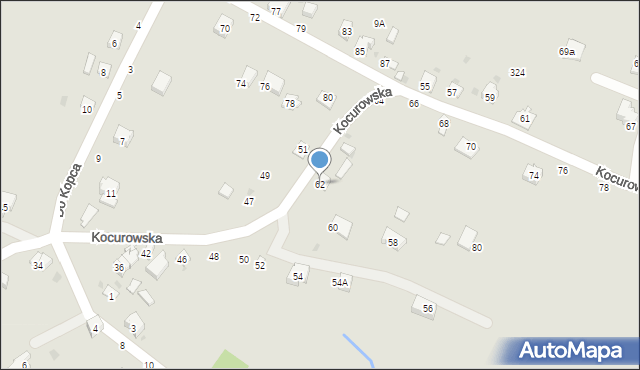 Żywiec, Kocurowska, 62, mapa Żywiec