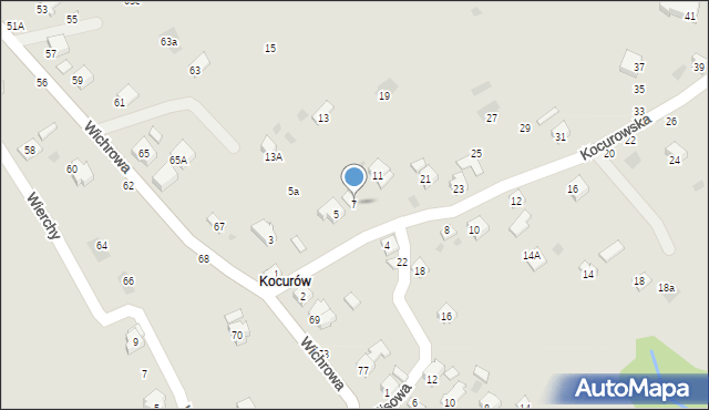 Żywiec, Kocurowska, 7, mapa Żywiec