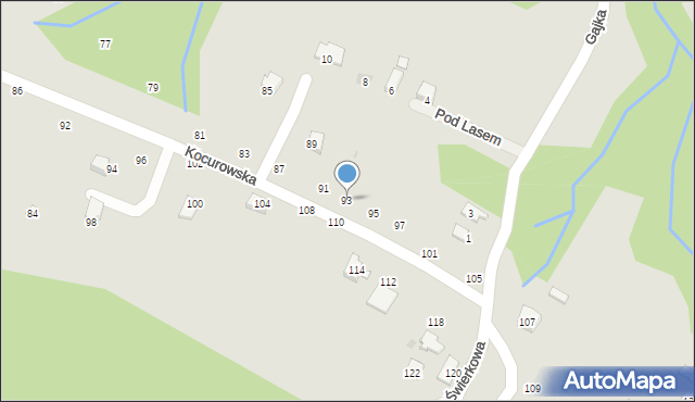 Żywiec, Kocurowska, 93, mapa Żywiec