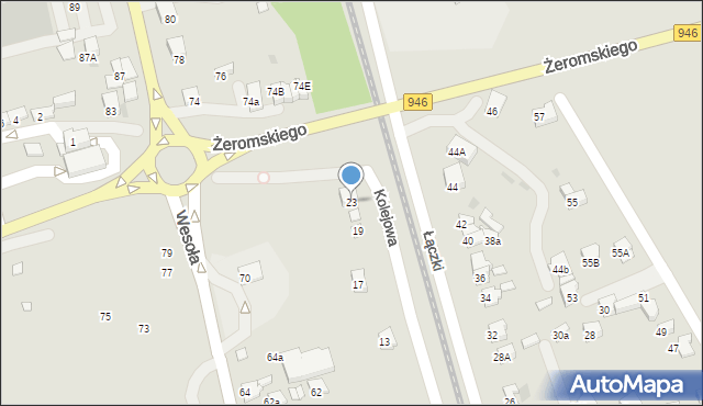 Żywiec, Kolejowa, 23, mapa Żywiec