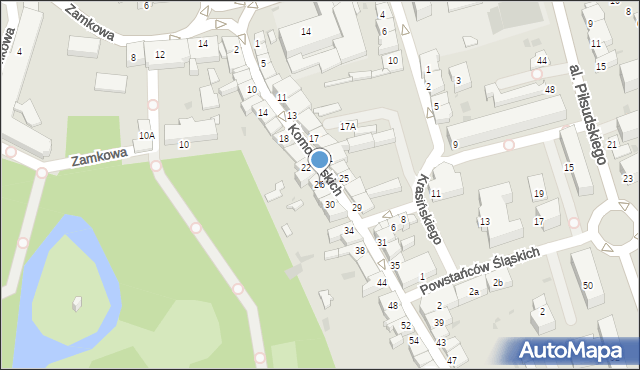 Żywiec, Komorowskich, 26, mapa Żywiec