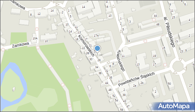 Żywiec, Komorowskich, 27, mapa Żywiec