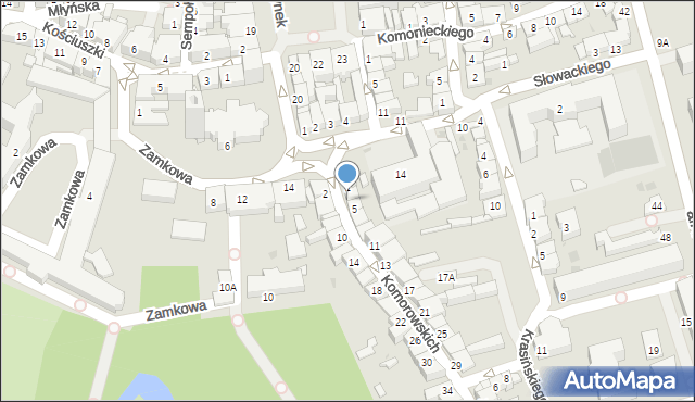 Żywiec, Komorowskich, 3, mapa Żywiec