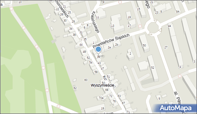 Żywiec, Komorowskich, 39, mapa Żywiec