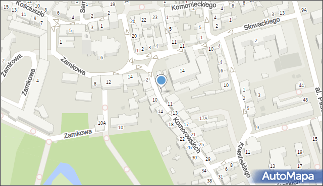 Żywiec, Komorowskich, 7, mapa Żywiec