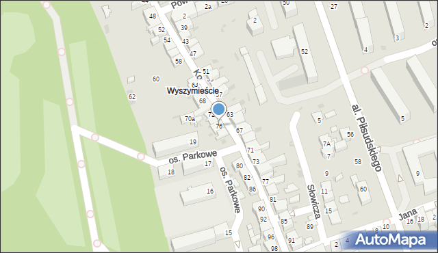 Żywiec, Komorowskich, 76, mapa Żywiec