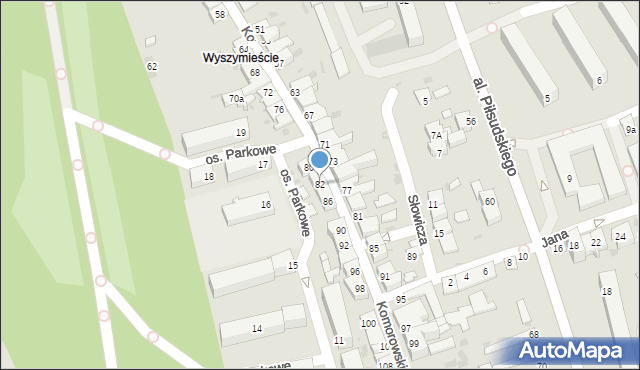 Żywiec, Komorowskich, 82, mapa Żywiec
