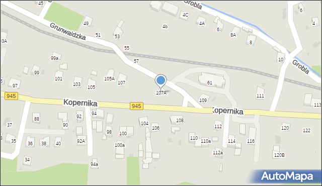 Żywiec, Kopernika Mikołaja, 107A, mapa Żywiec