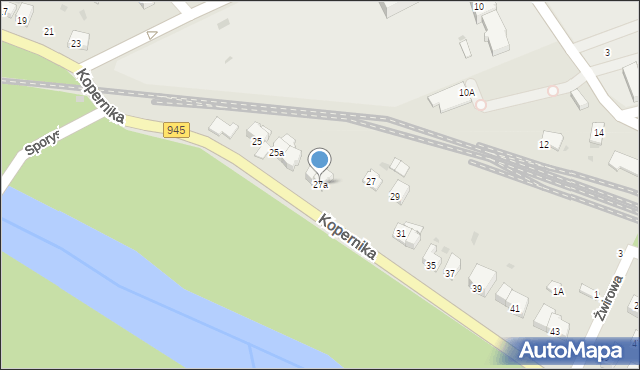 Żywiec, Kopernika Mikołaja, 27a, mapa Żywiec
